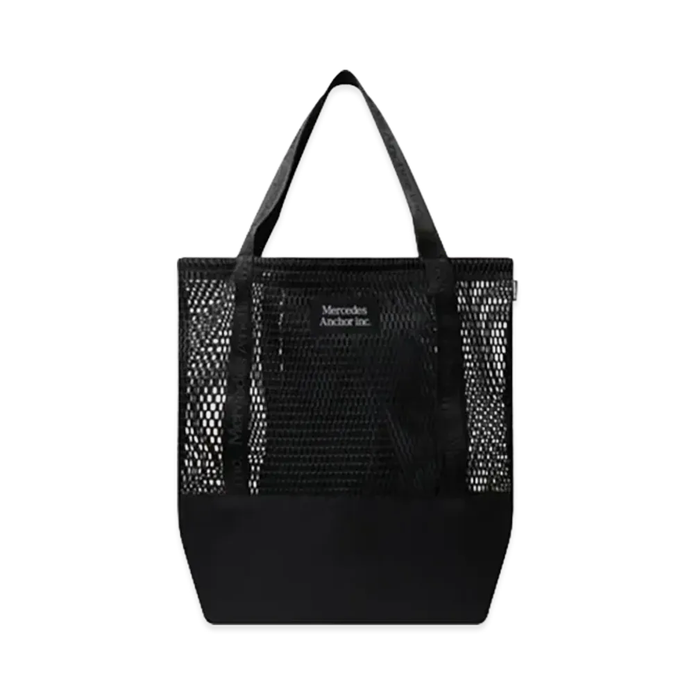 Mercedes Anchor inc. Logo Taped Mesh Tote "Black"