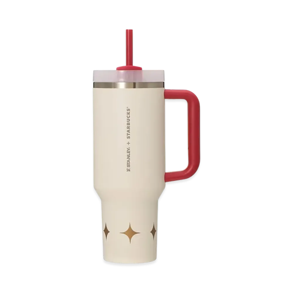 STARBUCKS Seasonal Goods "Bright New Year" 3Way Stainless Steel Tumbler Stanley 1183ml "Ivory"