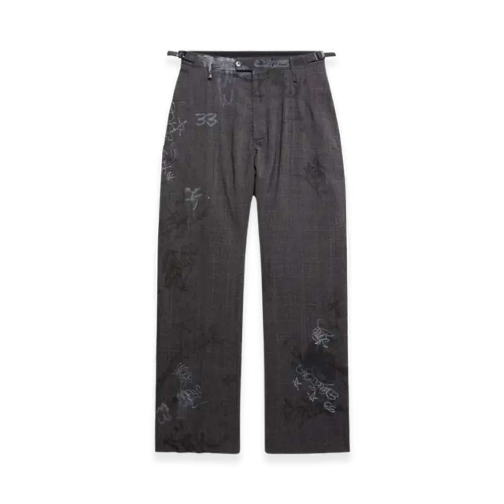 BALENCIAGA Graffiti Skater Tailored Pants "Grey Silver"