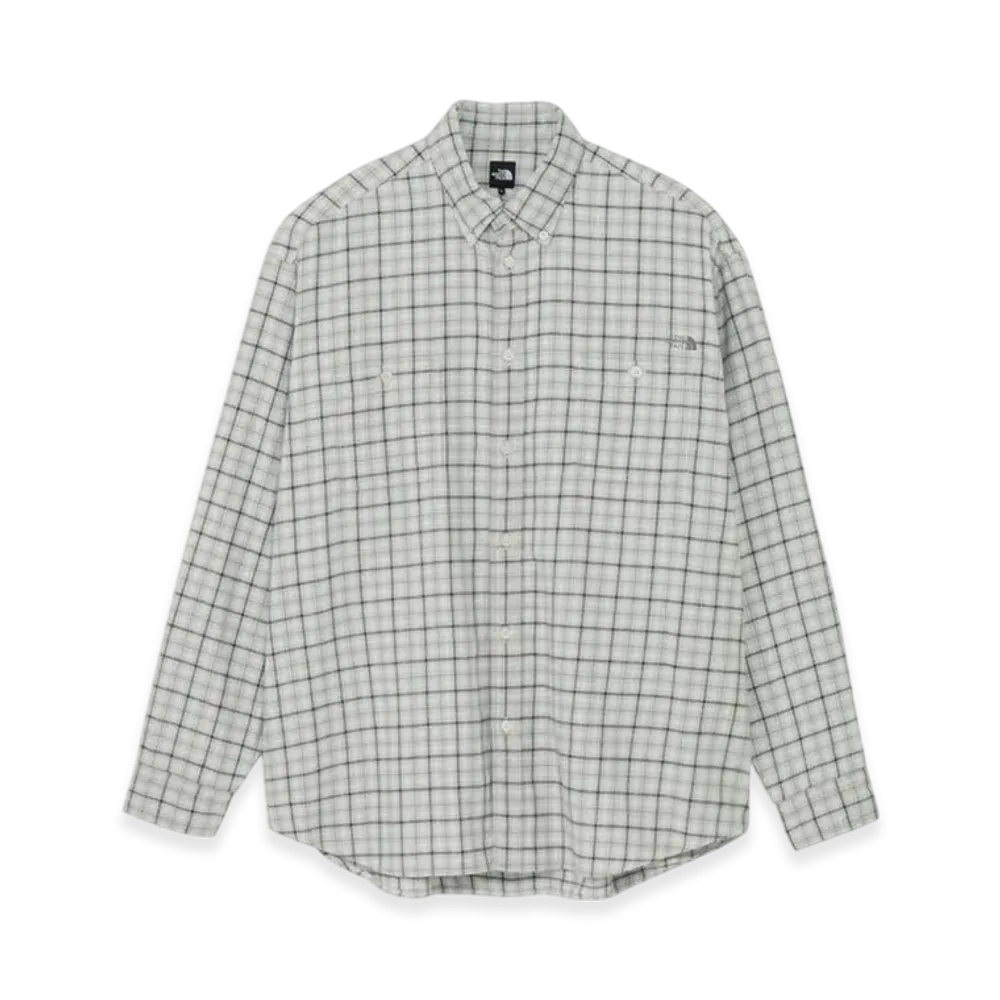The North Face Long Sleeve Frostforge Flannel Shirt "Off-White/Graphite Gray Check"