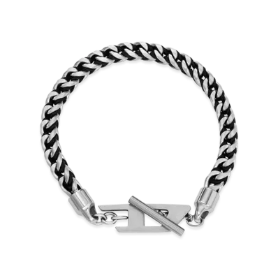 Diesel Dx1540040 Stainless Steel Woven Chain Bracelet "Silver"