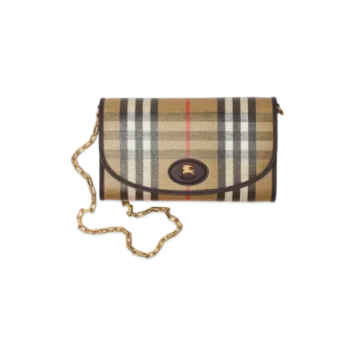 Burberry Women's Highland Chain Strap Wallet "Sand"