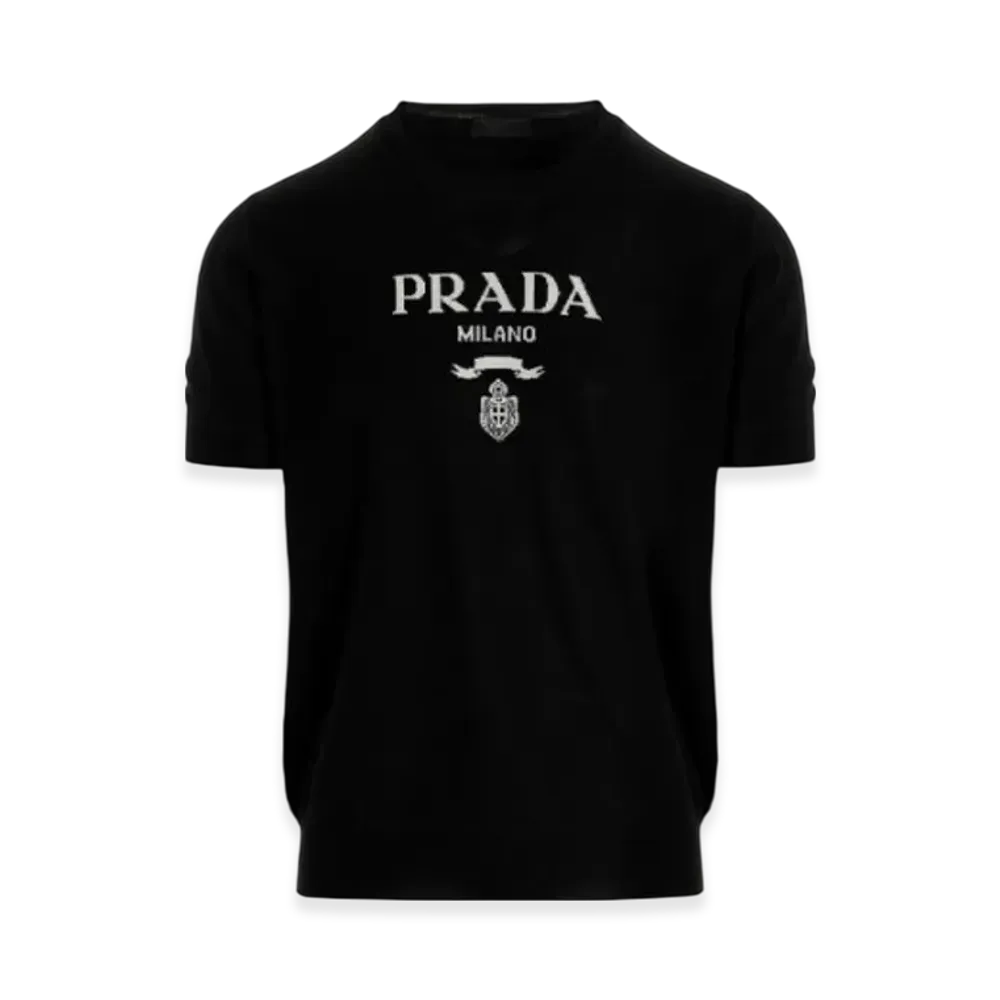 PRADA Wool & Cashmere Crewneck Sweater "Black"