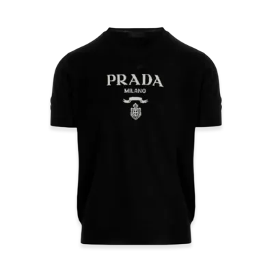 PRADA Wool & Cashmere Crewneck Sweater "Black"
