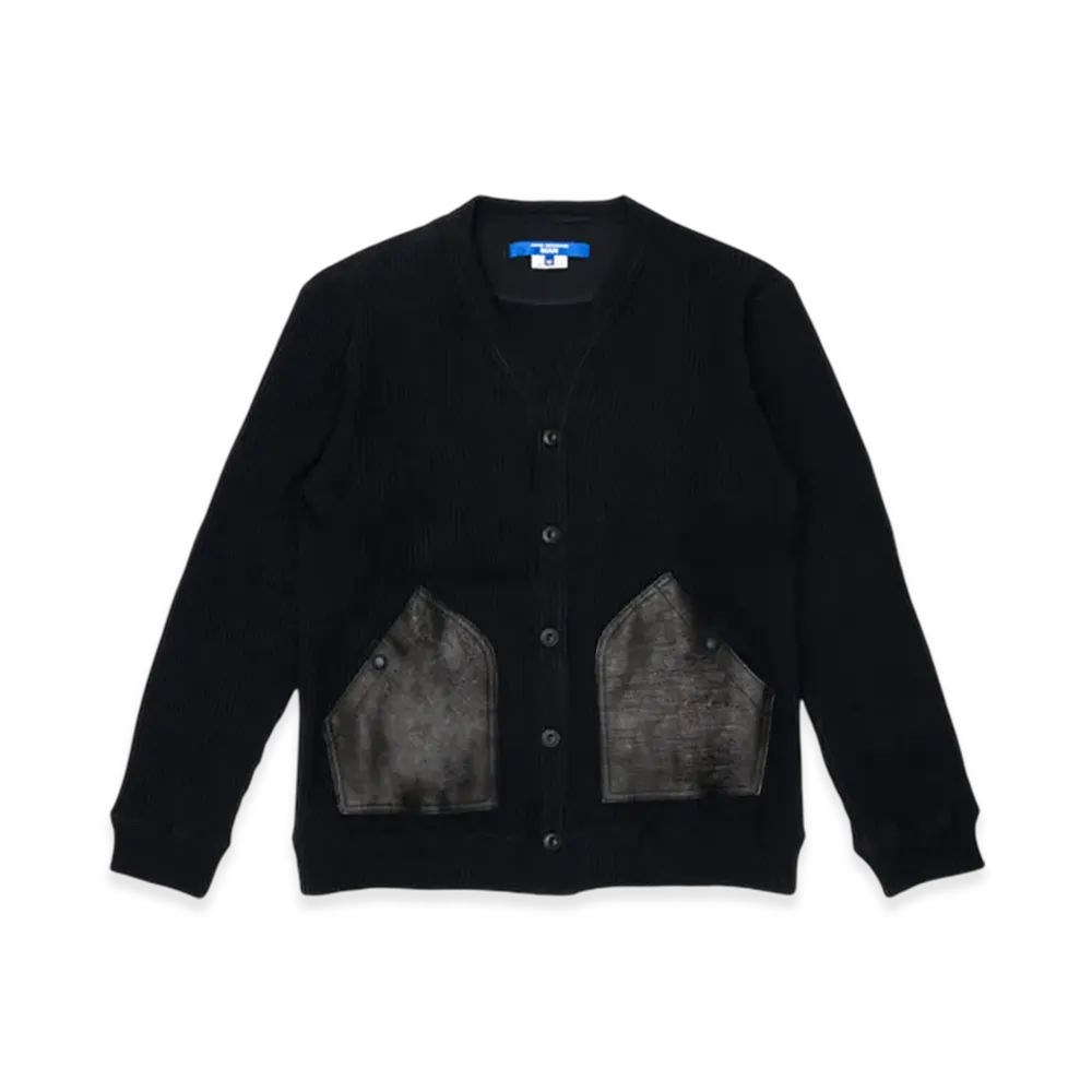 JUNYA WATANABE MAN Cotton Rib Knit X Leather "Black/Black"