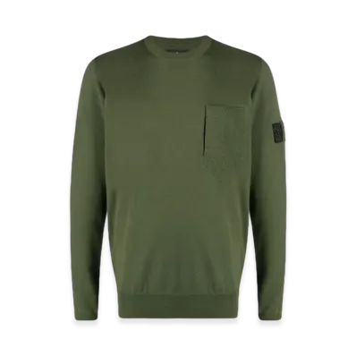 Stone Island 506A4 Shadow Project Pocket Crewneck Knit - 21SS "Olive Green"