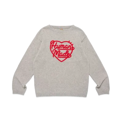 HUMAN MADE Heart Knit Sweater "Gray"