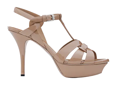 Saint Laurent Women's Tribute Platform Sandals "Dark Pink"