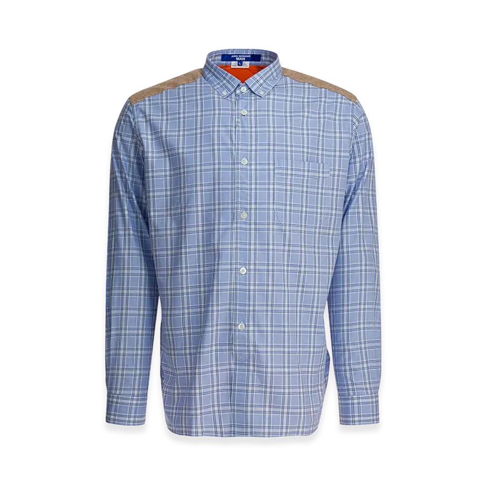 JUNYA WATANABE Check Shirt With Quilted Inserts "Black"