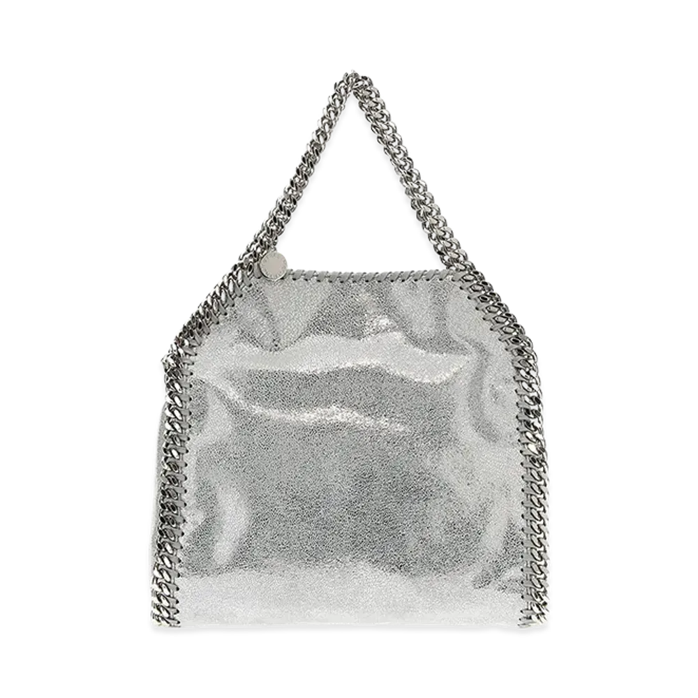 STELLA McCARTNEY Women's Metallic Falabella Mini Tote Bag "Silver"
