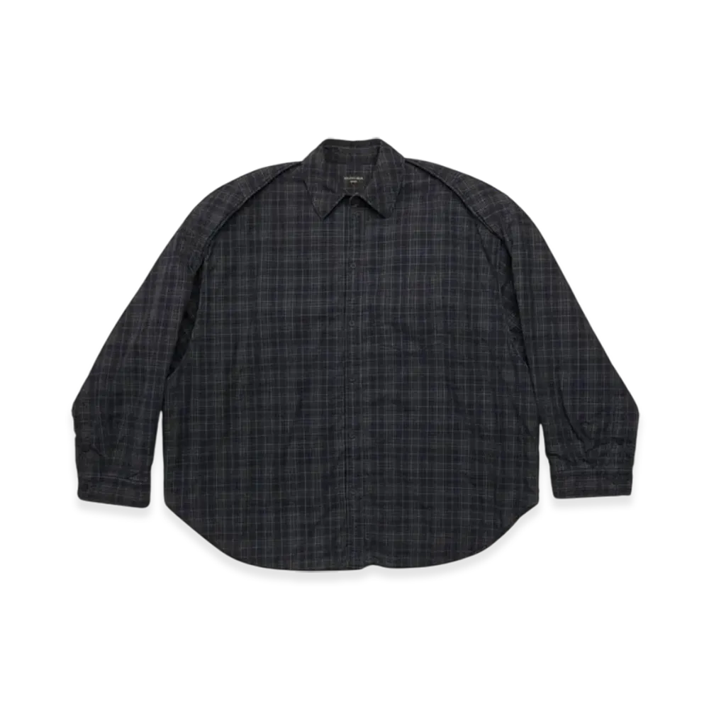 BALENCIAGA Women's Detachable Sleeves Shirt Large Fit "Grey"