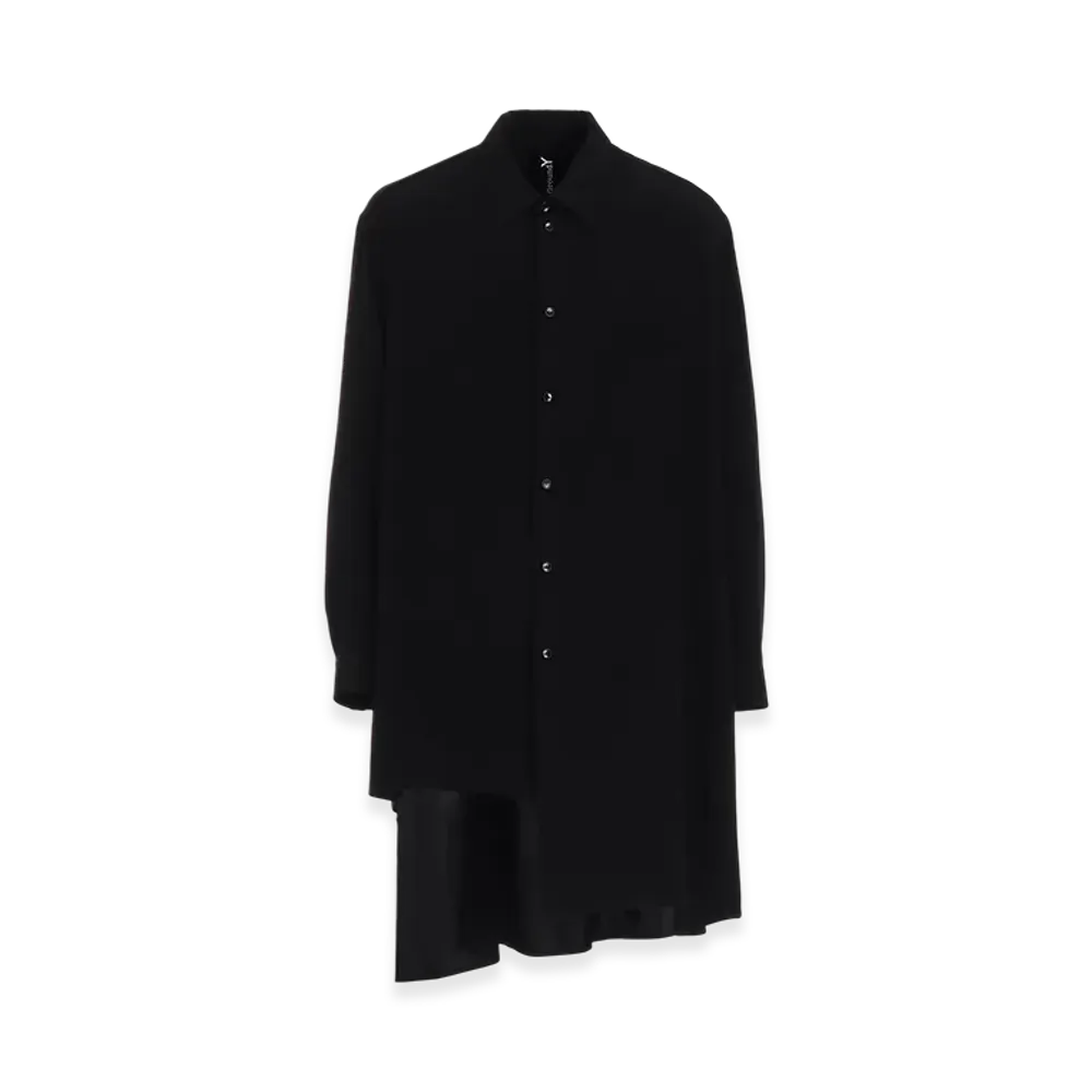 Ground Y Crepe De Chine Standard Asymmetrical Flares Shirt "Black"