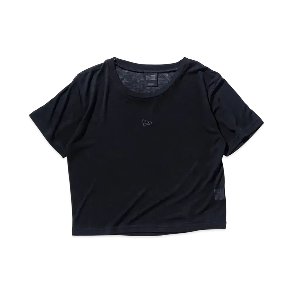NEW ERA BLACK LABEL SS25 Women's Short Sleeve Cropped Sheer T-shirt "Black"