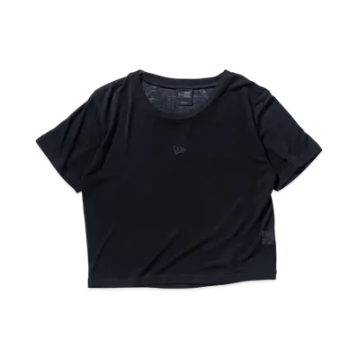 NEW ERA BLACK LABEL SS25 Women's Short Sleeve Cropped Sheer T-shirt "Black"