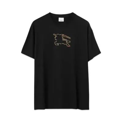 Burberry Men's Check EKD Cotton T-Shirt "Black"