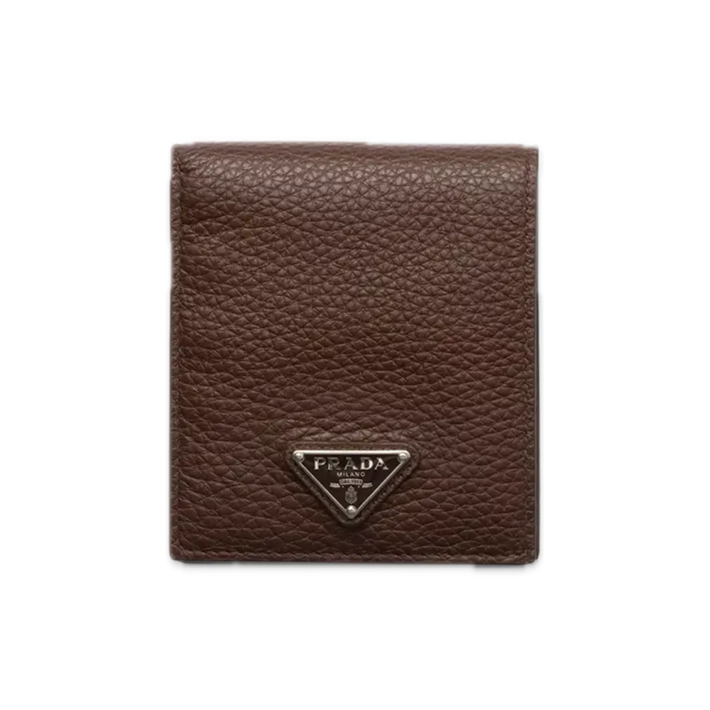 PRADA Leather Wallet with Coin Purse "Brown"