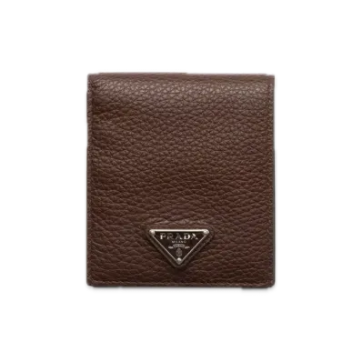 PRADA Leather Wallet with Coin Purse "Brown"