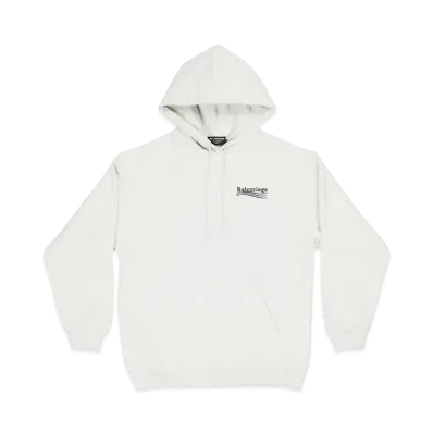 BALENCIAGA MENS Political Campaign Hoodie Medium Fit "White/Black/Blue"