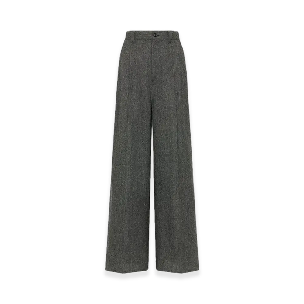 Maison Margiela Wide Leg Wool Trousers "Dark Grey"