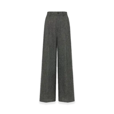 Maison Margiela Wide Leg Wool Trousers "Dark Grey"