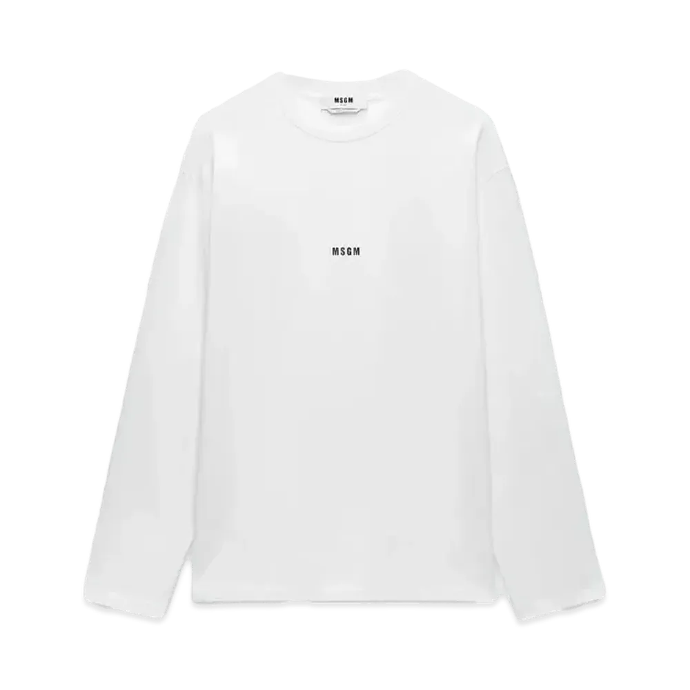 MSGM Jersey T-Shirt With Micro Logo Print "White"
