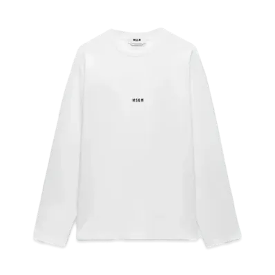 MSGM Jersey T-Shirt With Micro Logo Print "White"