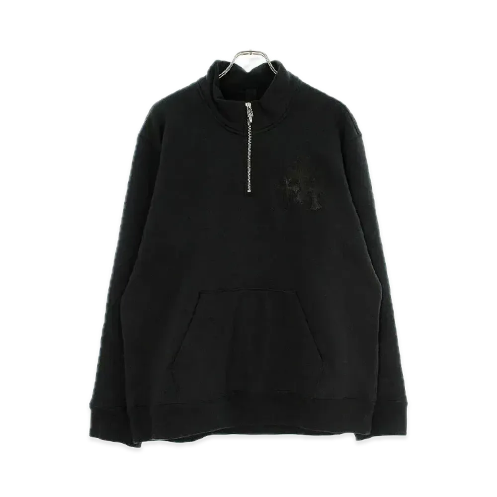 Chrome Hearts Y Not Label Cross Patch Half Zip Sweat "Dark Gray"