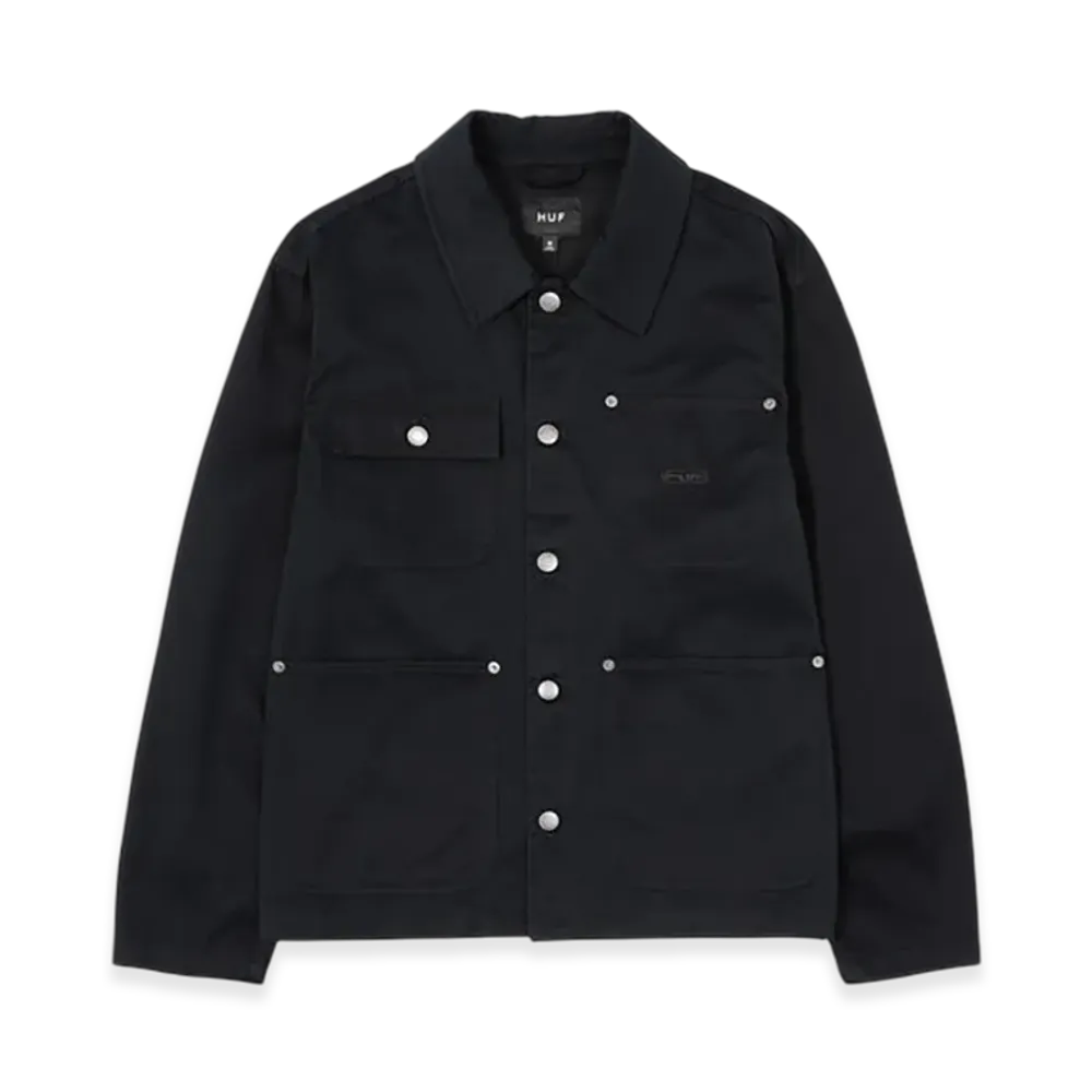 HUF Stretch Logo Chore Shacket "Black"