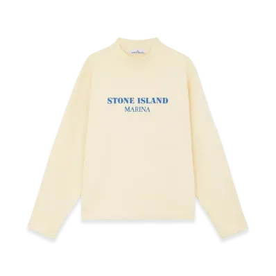 Stone Island 631X5 Cotton Fleece Stone Island Marina Oversized Fit Mock Neck Sweatshirt - 24FW "Butter"