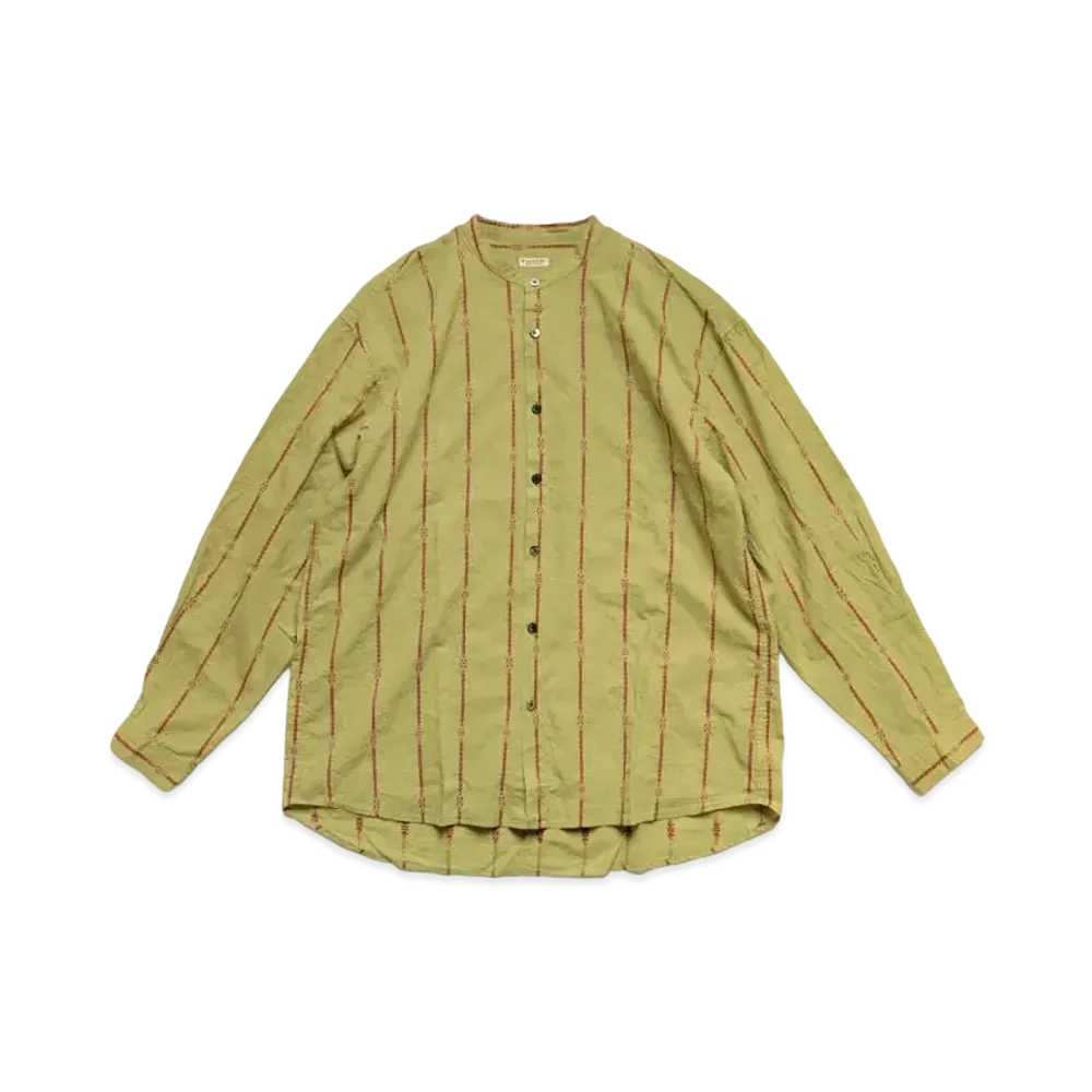 KAPITAL Cotton Linen Sham Strike Ripe Band Color Shirt "Light Khaki"