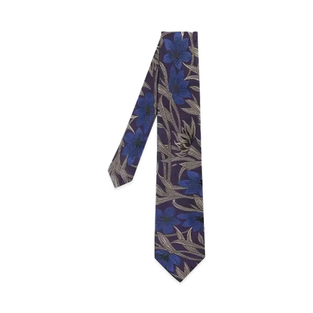 Paul Smith Flower Pattern Tie "DarkPurple"