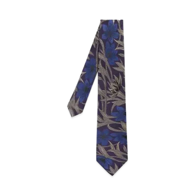 Paul Smith Flower Pattern Tie "DarkPurple"