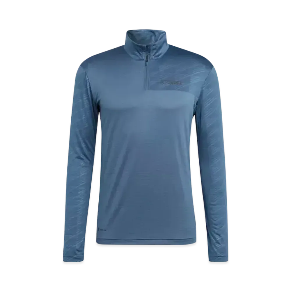 adidas Telex Multi Half Zip Long Sleeve T-Shirt "Wonder Steel"