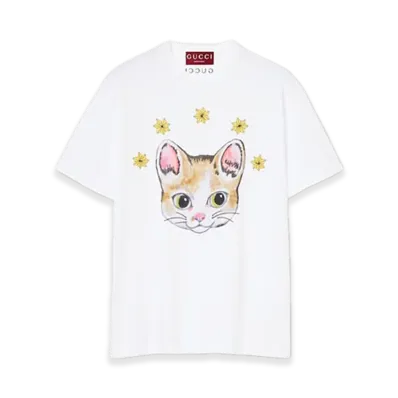 GUCCI x Higuchi Yuko Cotton Jersey T-shirt Japan Exclusive "White"