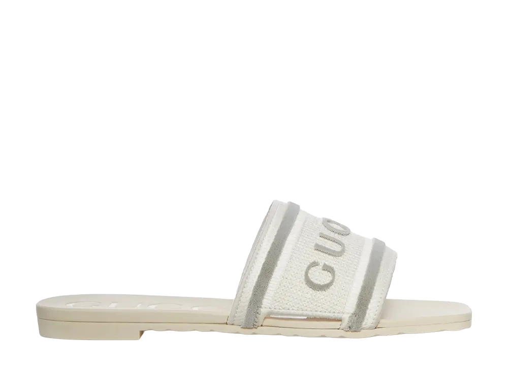 GUCCI Women's Canvas Slippers "White"