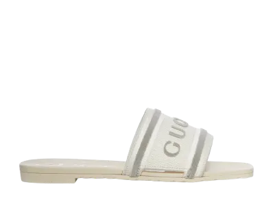 GUCCI Women's Canvas Slippers "White"