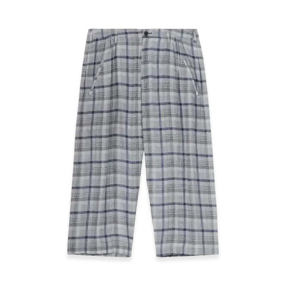 Yohji Yamamoto POUR HOMME Piece Unique/The Shop Gray Plaid Waist Gather Patns "Gray"