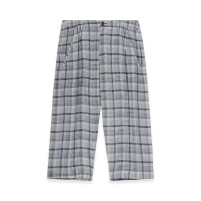 Yohji Yamamoto POUR HOMME Piece Unique/The Shop Gray Plaid Waist Gather Patns "Gray"