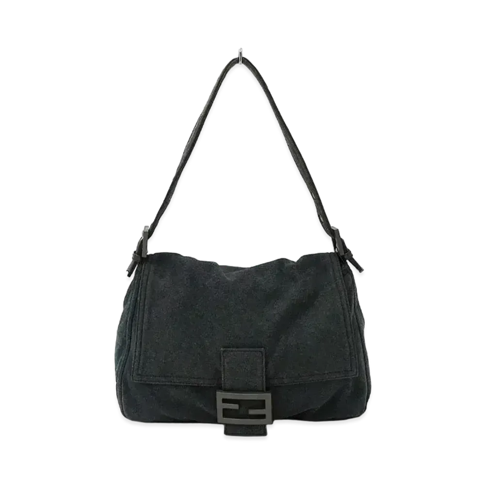FENDI Cotton Canvas Shoulder Bag "Gray"