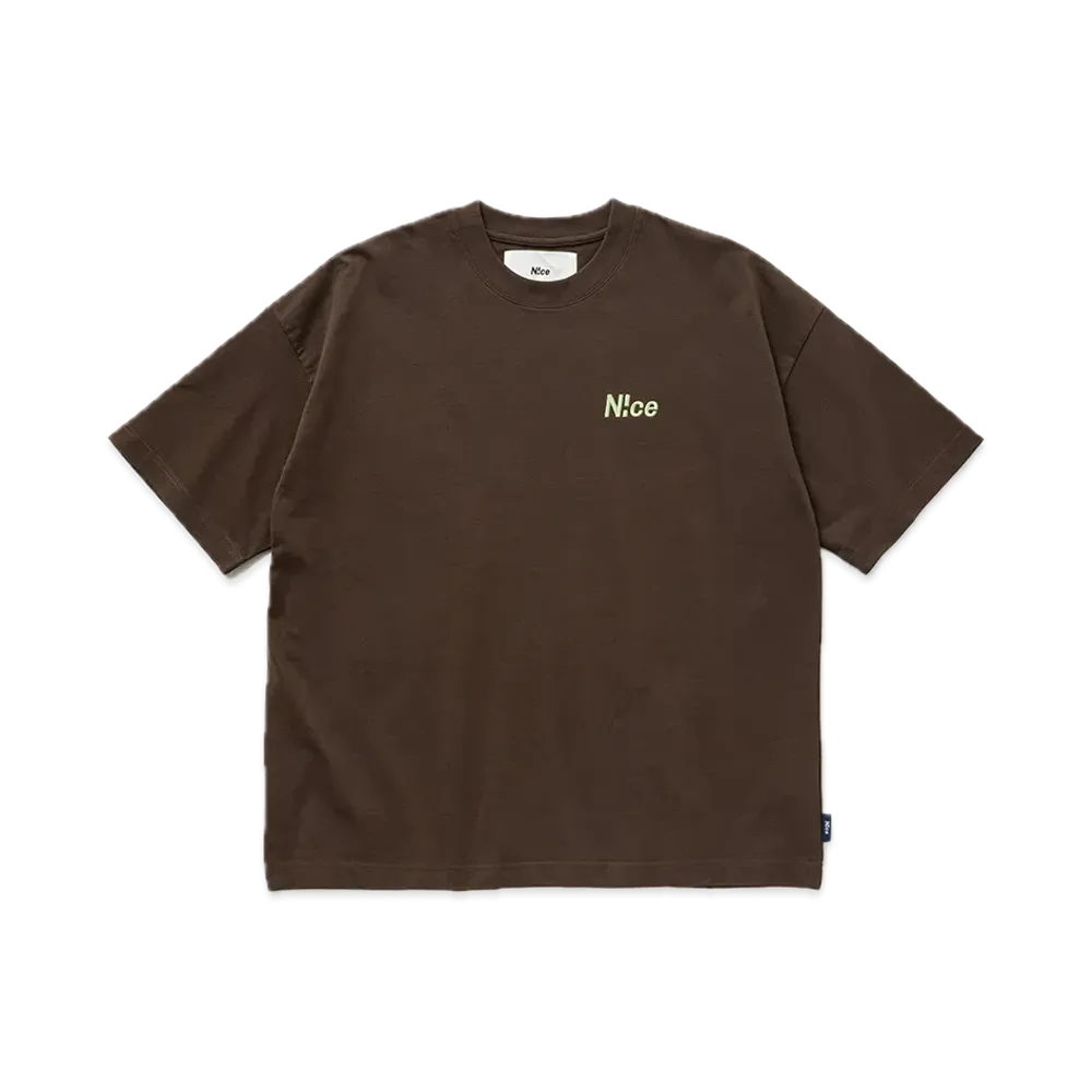 N!ce Embroidery Tee "Brown"