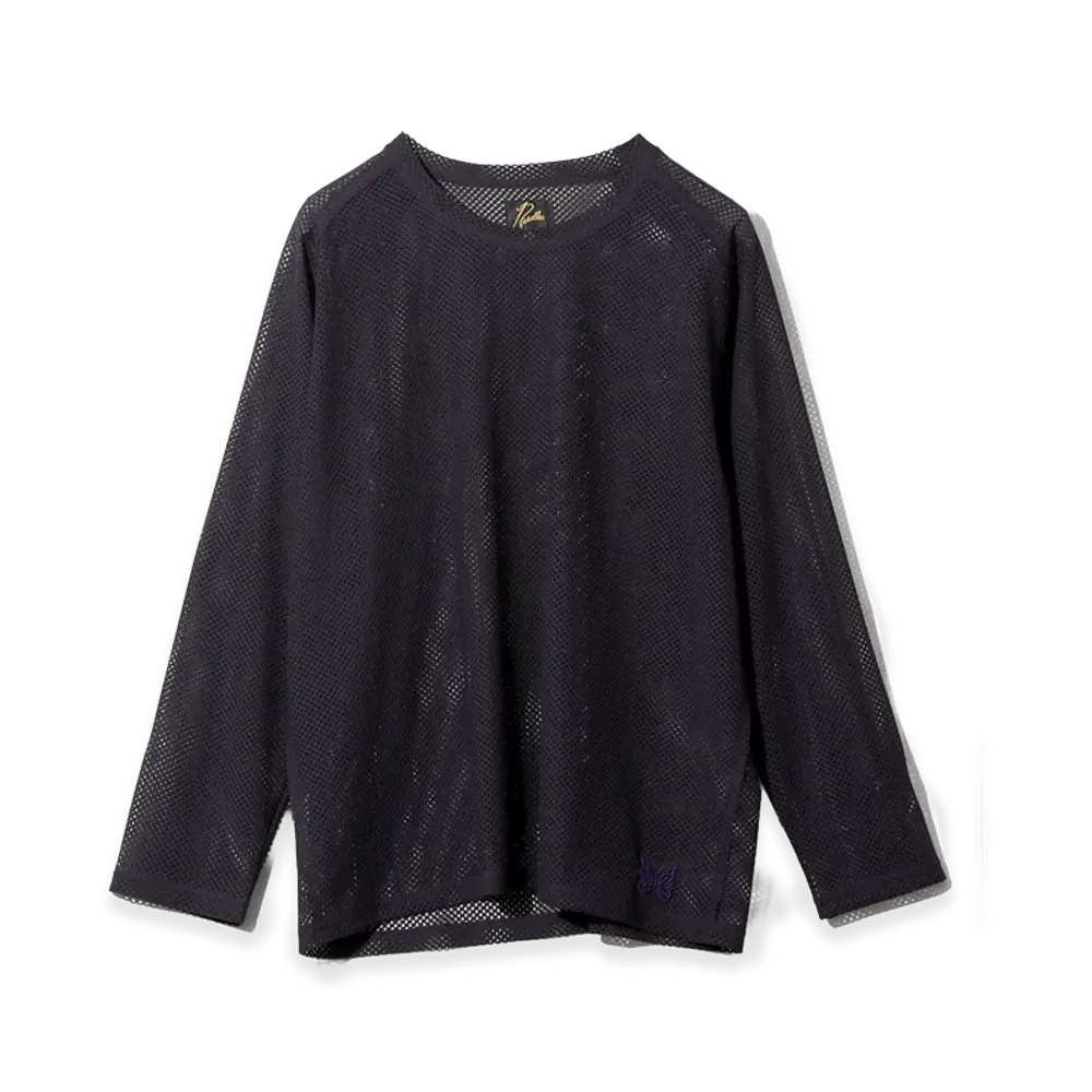NEEDLES L/S U-Neck Tee - Geo Raschel Lace "Eggplant"