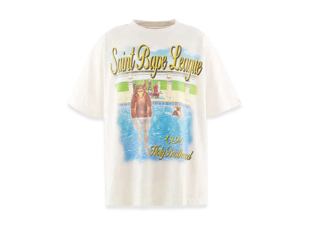 SAINT Mxxxxxx x A BATHING APE Bape SS T-Shirt/Pool "White"