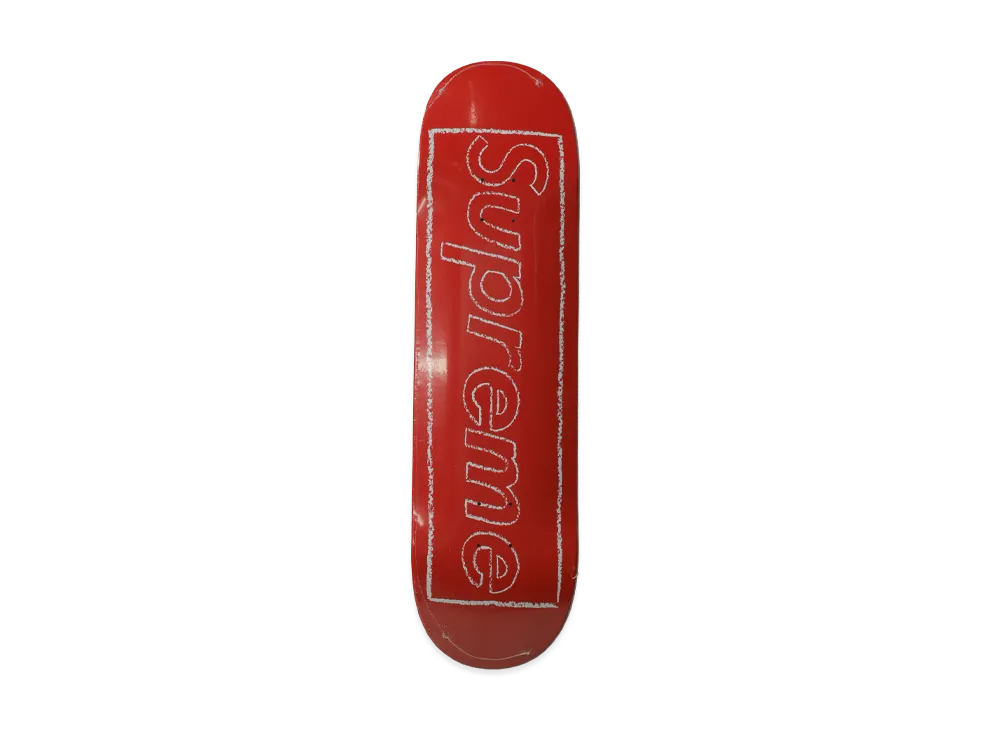 Supreme x KAWS Chalk Logo Skateboard "Red"