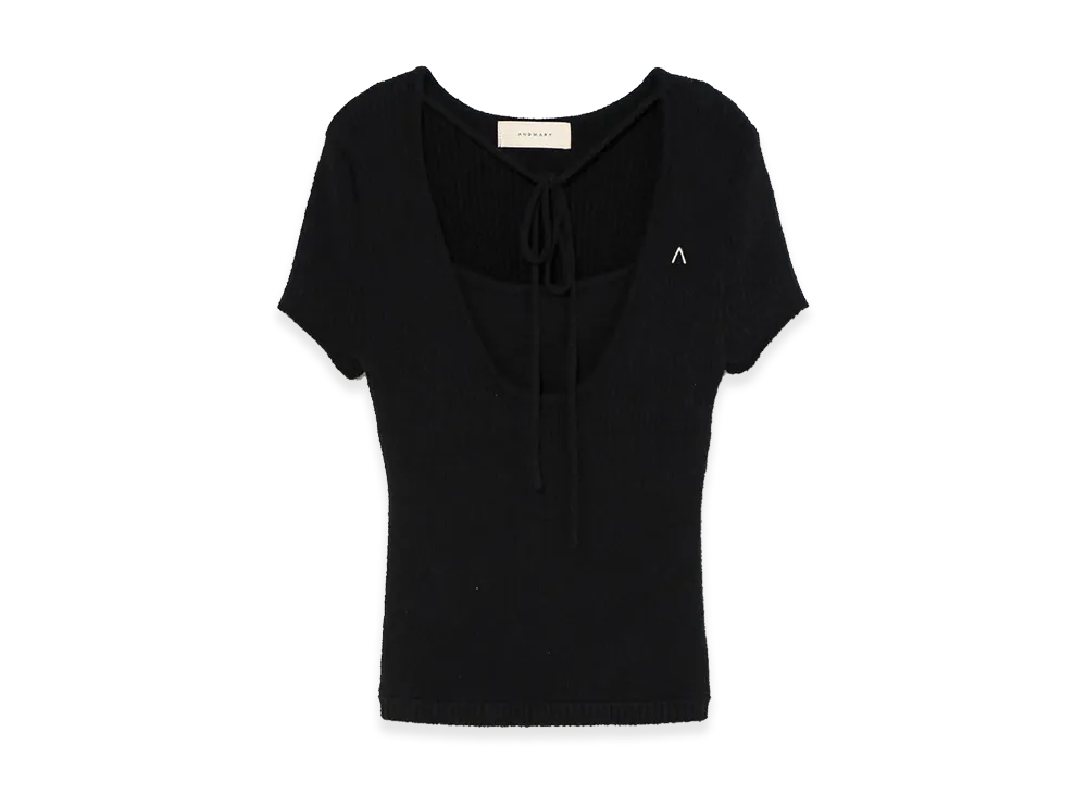 ANDMARY Women's Thalia Ribbon Knit Tops "Black"