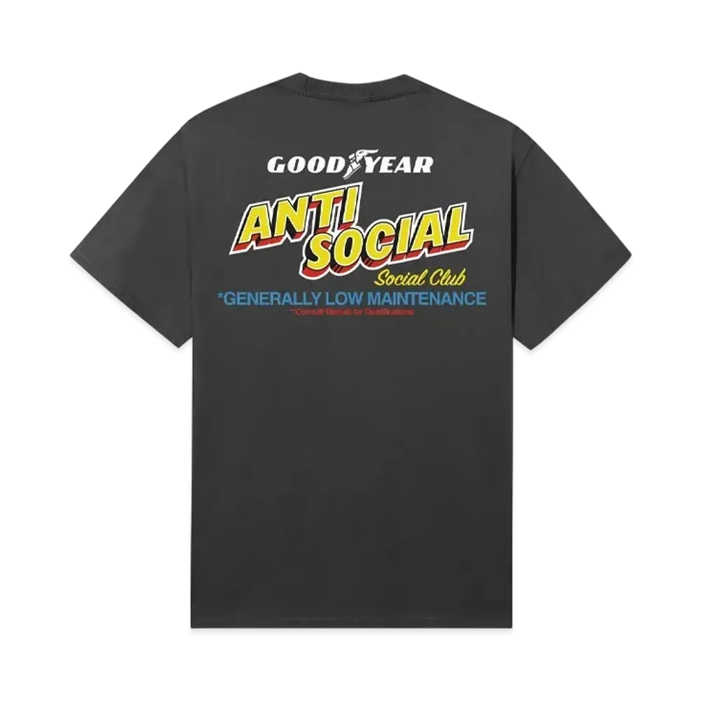 ANTI SOCIAL SOCIAL CLUB x Goodyear Generally Low Maintenance Tee "Charcoal"