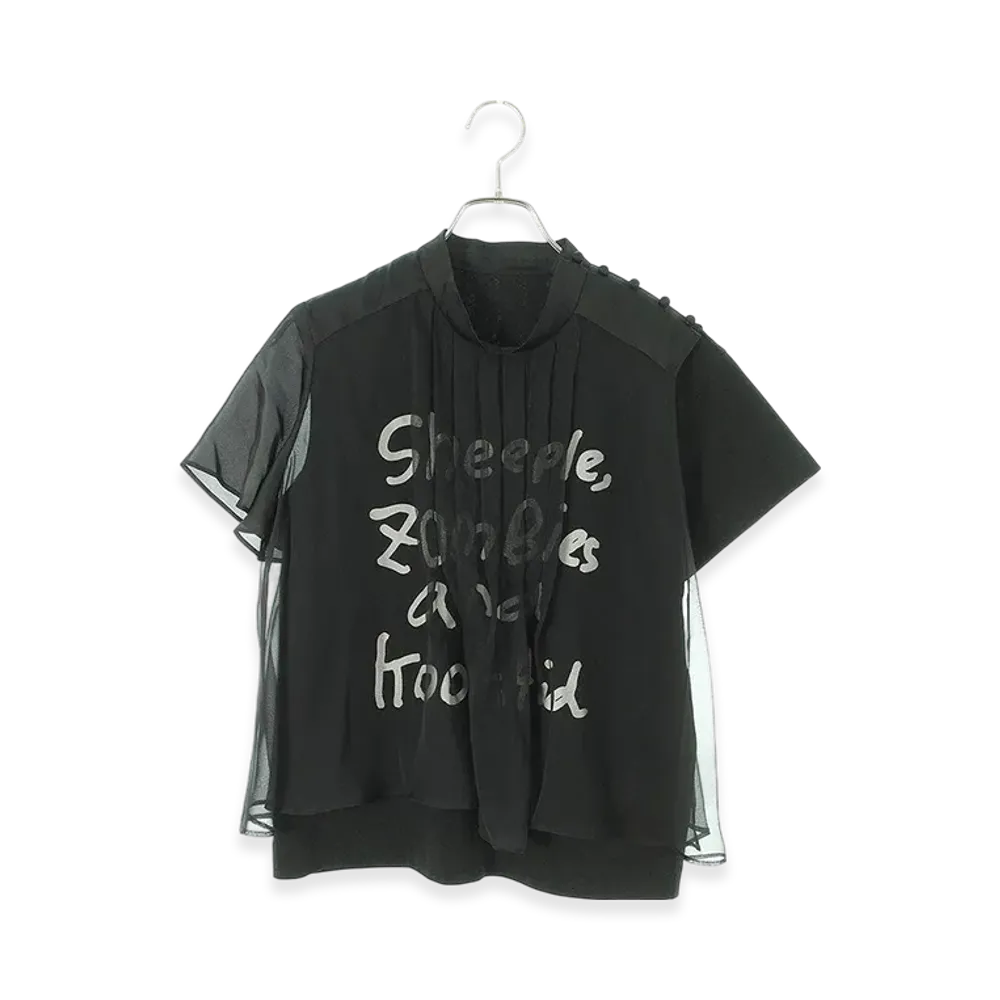 sacai x MADSAKI Chiffon Mix T-Shirt "Black"