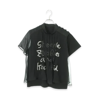 sacai x MADSAKI Chiffon Mix T-Shirt "Black"