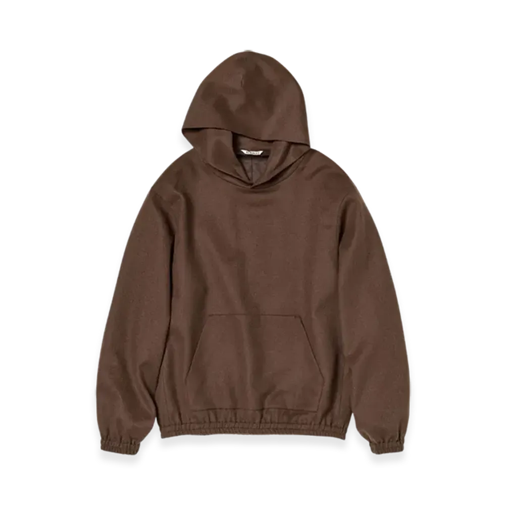 AURALEE Baby Camel Flannel P/O Parka "Dark Brown"