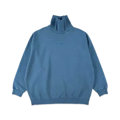 WIND AND SEA SEA (PIGMENT-DYE) TURTLE NECK SWEAT SHIRT "D.Blue"