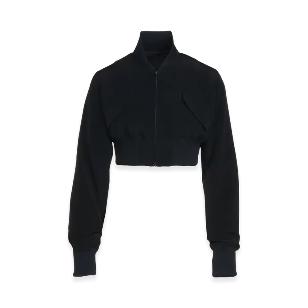 S'YTE Crepe de Chine Cropped Bomber Jacket "Black"